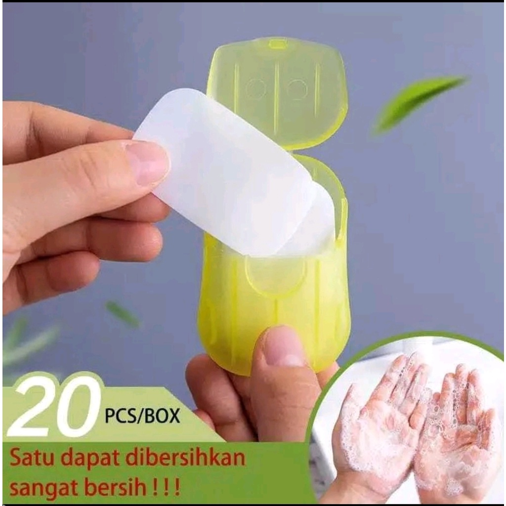 1 Pack Disposable Hand Washing Tablet Travel Carry Toilet Soap Paper Sabun Kotak Kertas Sekali