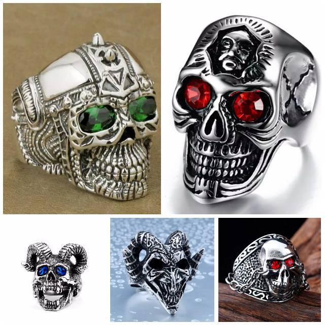 Cincin tengkorak cincin pria cincin titanium ring Skull