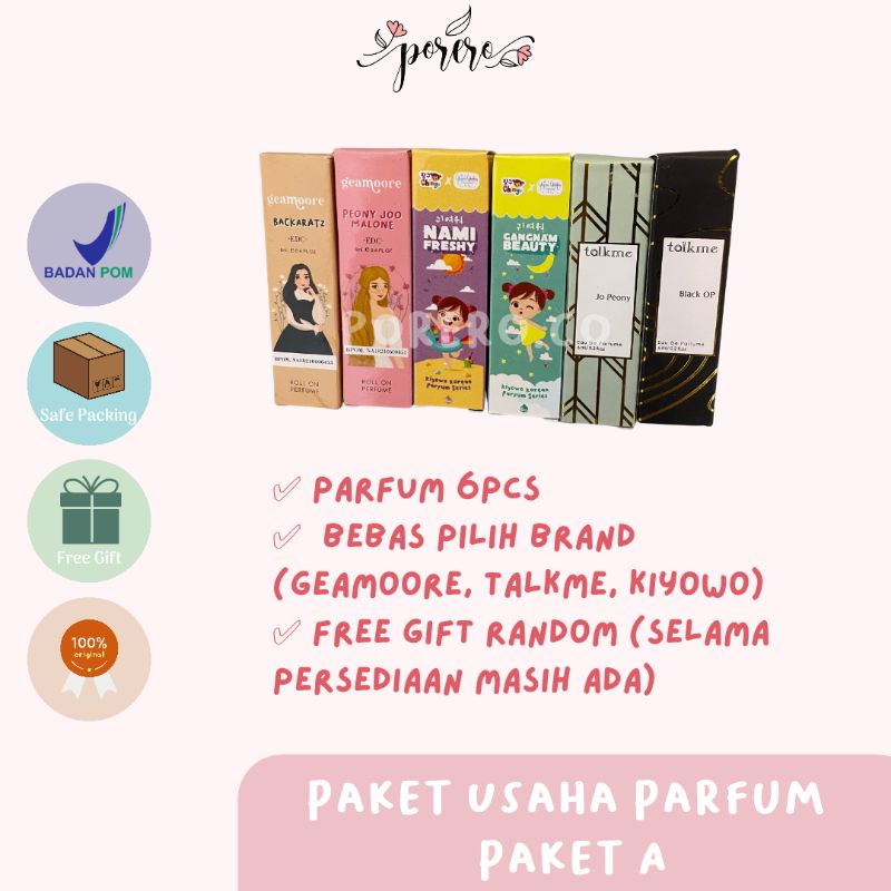 (FREE GIFT) PAKET USAHA PARFUM GEAMOORE TALKME KIYOWO BPOM