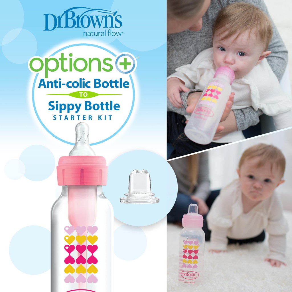 Dr. Brown's Standard Neck Bottle 2in1 Transition Bottle Kit 250ml (Reay Pilihan Warna)