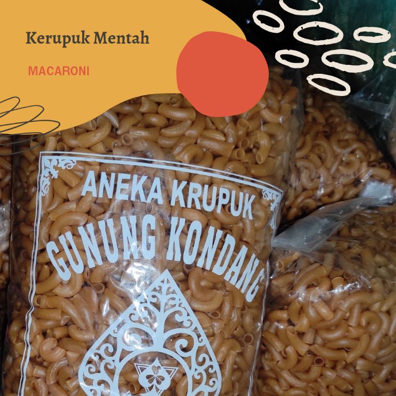 

( 250 GR) MAKARONI MENTAH / KERUPUK MACARONI MENTAH GORENG RENYAH / MAKLOR