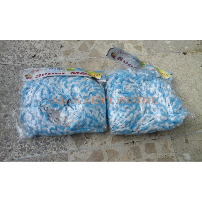 Supermop Bolde Refill Corak Microfiber | Lap Pel Supermop | Kain Pel - Biru