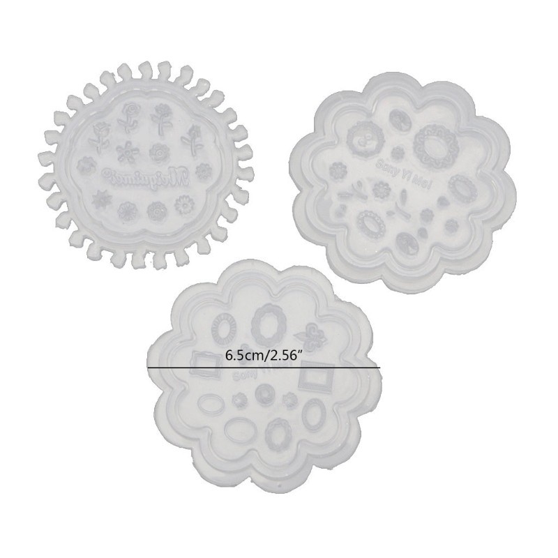 3pcs Cetakan Resin Epoxy Bentuk Bunga Bahan Silikon Untuk Dekorasi Nail Art