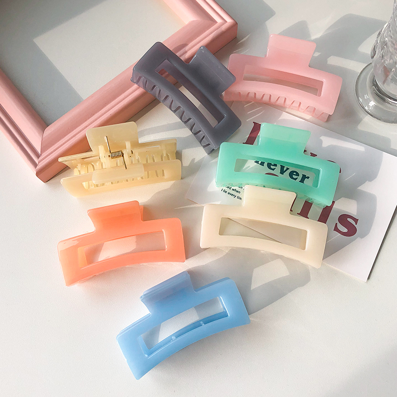 Simple square plastic Hair clips women classic hair accessories personalized Headdress