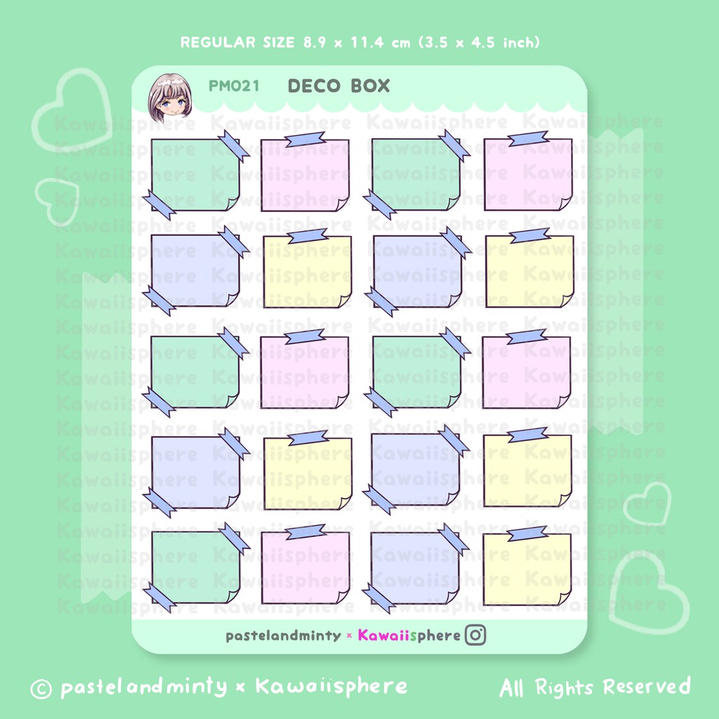 

Deco box | Kawaiisphere x Pastelandminty | Kawaii Planner Journal / Ring Binder Sticker