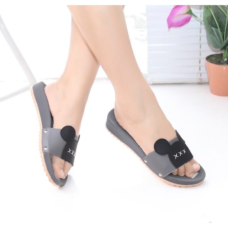 SANDAL SELOP WANITA KARET MOTIF MICKEY PALING MURAH G-01 SANDAL TRENDY