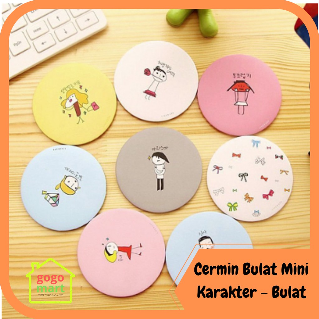 【GOGOMART】Cermin Bulat Mini Karakter - Bulat