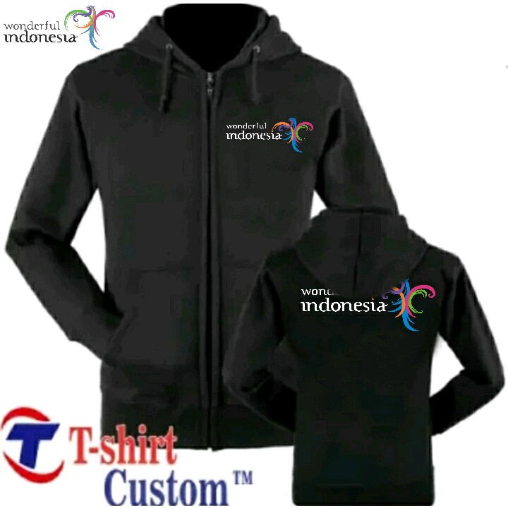 jaket wonderful indonesia depan belakang