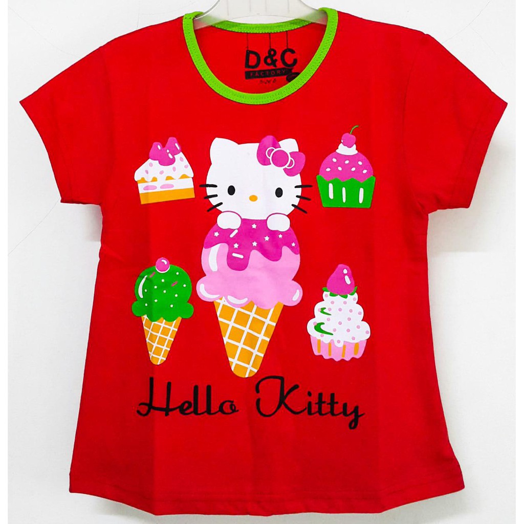 Jual RKA KCe Kaos Ce Anak Karakter Hello Kitty Ice Cream Merah Shopee Indonesia