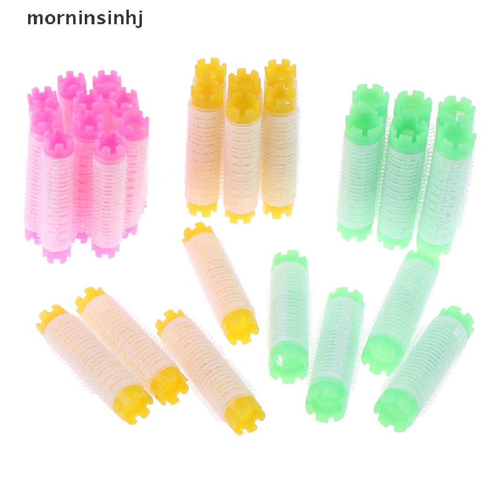 Mornin 10pcs Rol Pengeriting Rambut Bahan Plastik