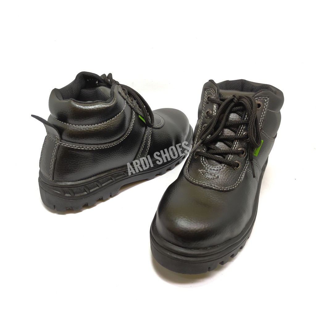 Sepatu Safety Pria Boot Tali Sepatu Sefty Bahan Sintetis Septi Cowok Tinggi Sepatu Proyek  Lapangan