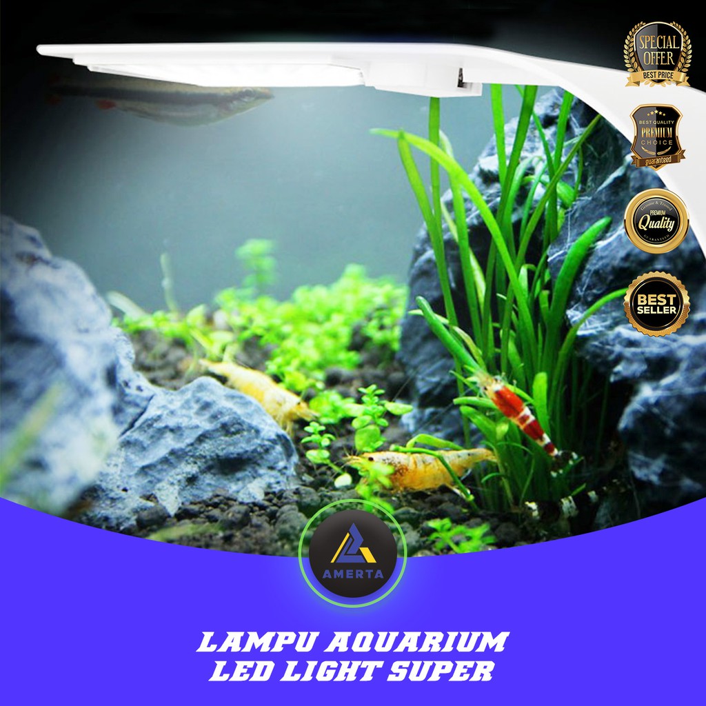 Lampu Aquarium LED VIRGO / Super Slim Clip On 10W 5730K - X5 - White