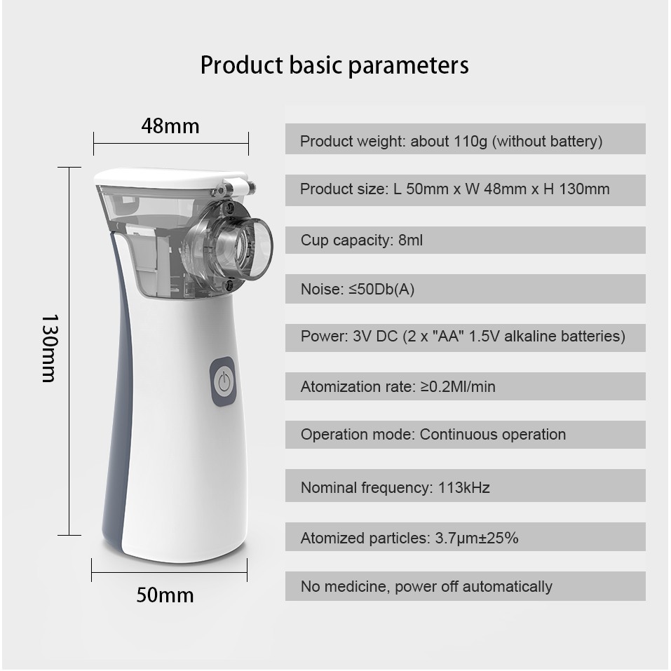 Nebulizer portable alat terapi pernapasan asma untuk anak dan dewasa + kabel USB