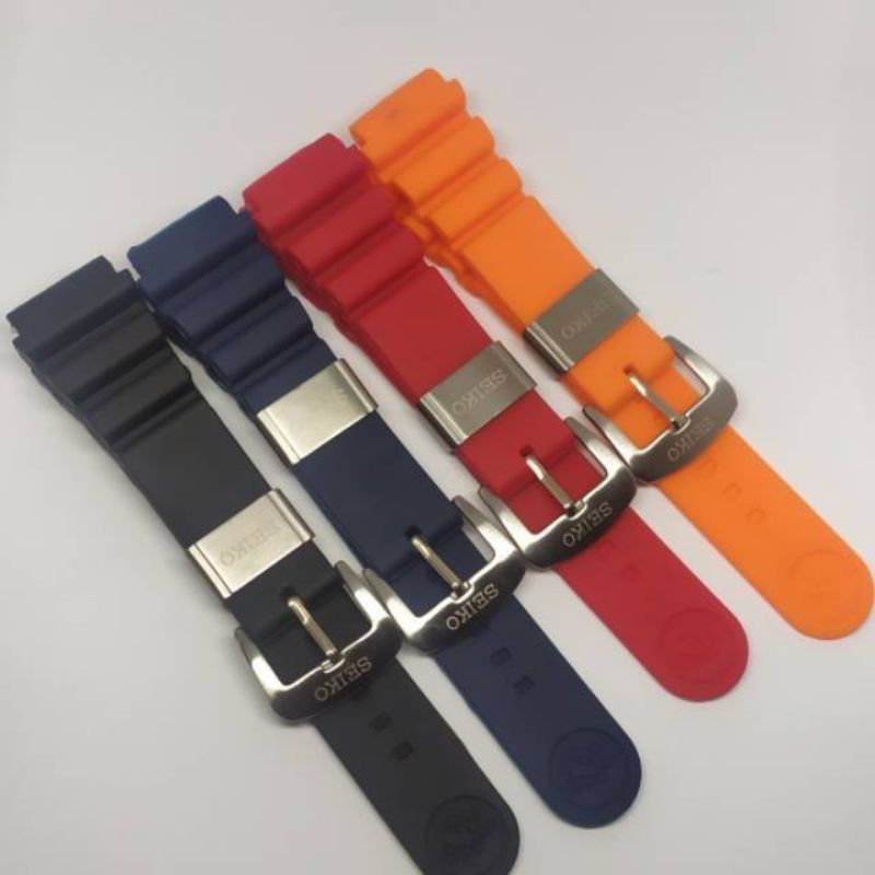 STRAP TALI JAM SEIKO PROSPEK SKX001 / SKX007 / SKX009 DLL UKURAN 22MM RUBBER SILICONE STRAP SEIKO