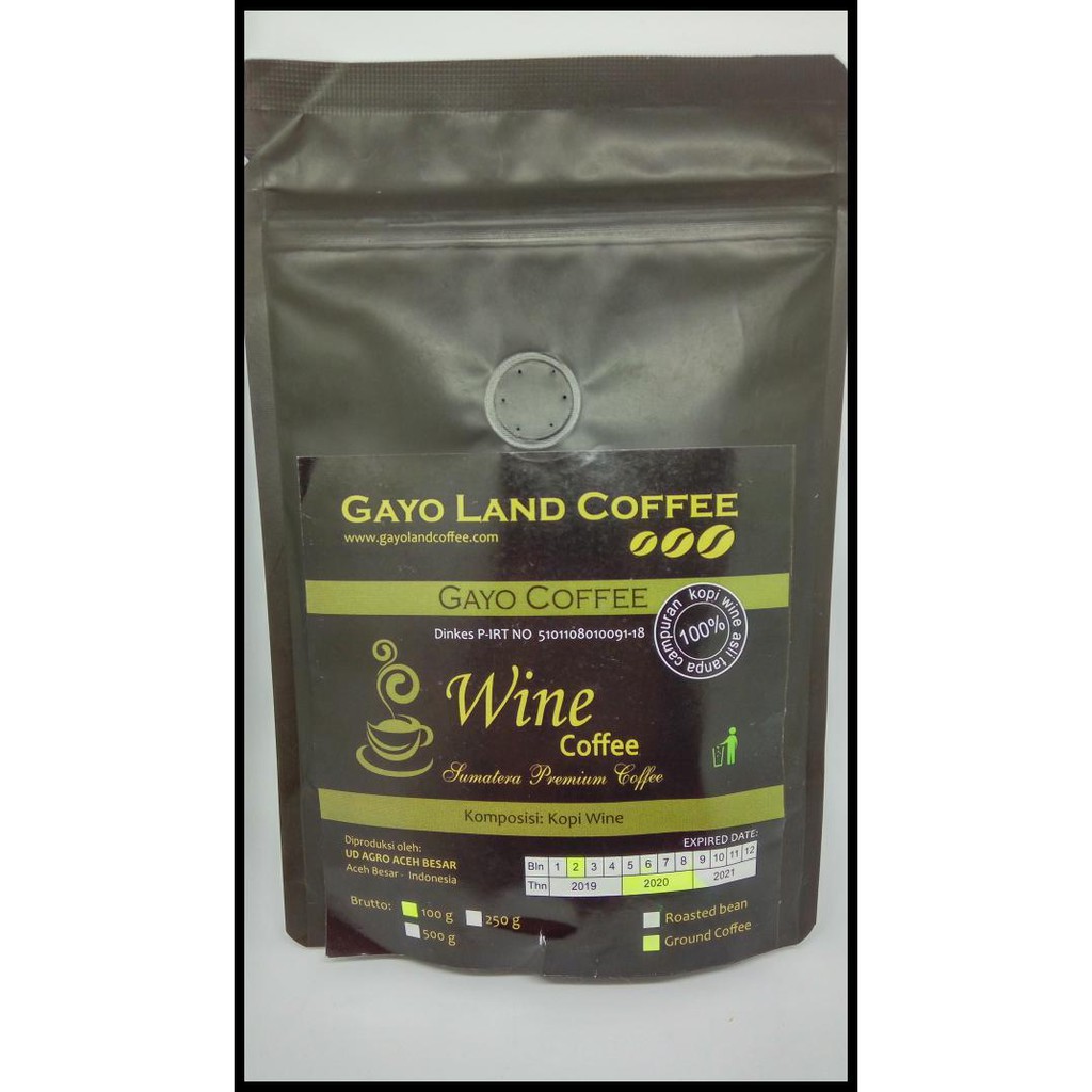 

Buruan Beli Kopi Wine Coffee Gayo Land Sumatera Premium Coffee 100Gr