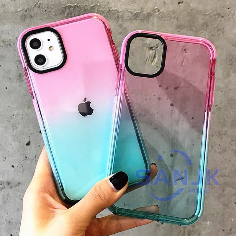 Casing Silikon Iphone 13 Pro Max 13 12 11 Pro Max Xs Max 7 8 Plus X Xr Xs Max 12mini Warna Gradasi Transparan