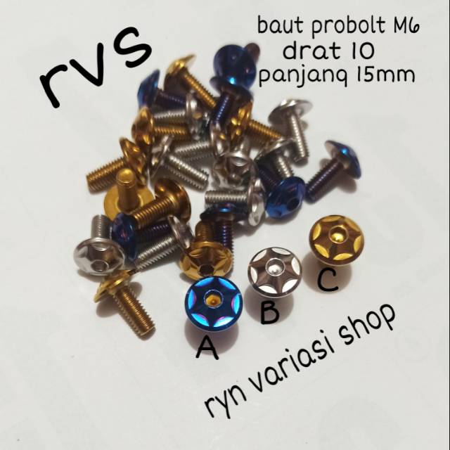 Baut Probolt M6 Uk Mur 10 baut probolt plat no baut probolt tameng knalpot dll