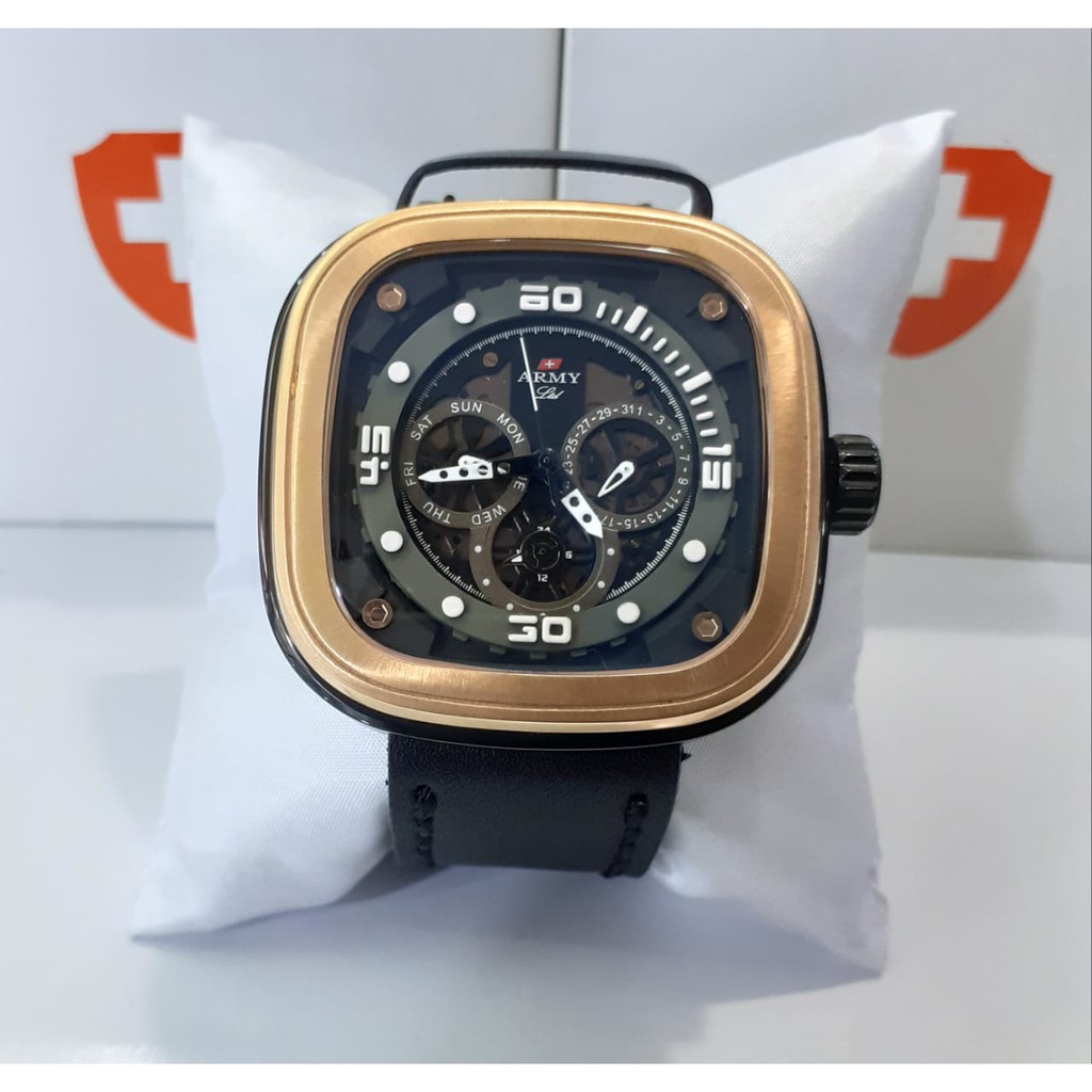 JAM TANGAN PRIA ARMY HC-7716 BLACK ROSEGOLD ORIGINAL
