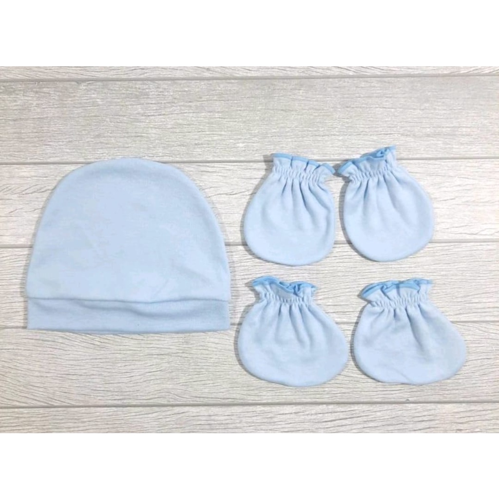 SALE PROMO VINATA SARUNG TANGAN TOPI SET BAYI WARNA POLOS TOPI BAYI MURAH