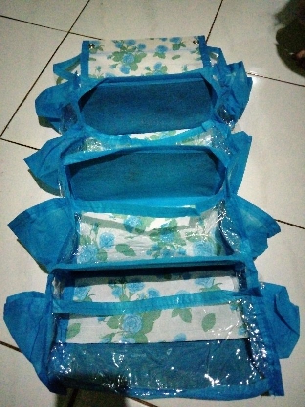 [bisa Cod]promo Murah Set 5in1 Rak Gantung Motif Bunga Tanpa Resleting Kualitas Terbaik Dan Termurah