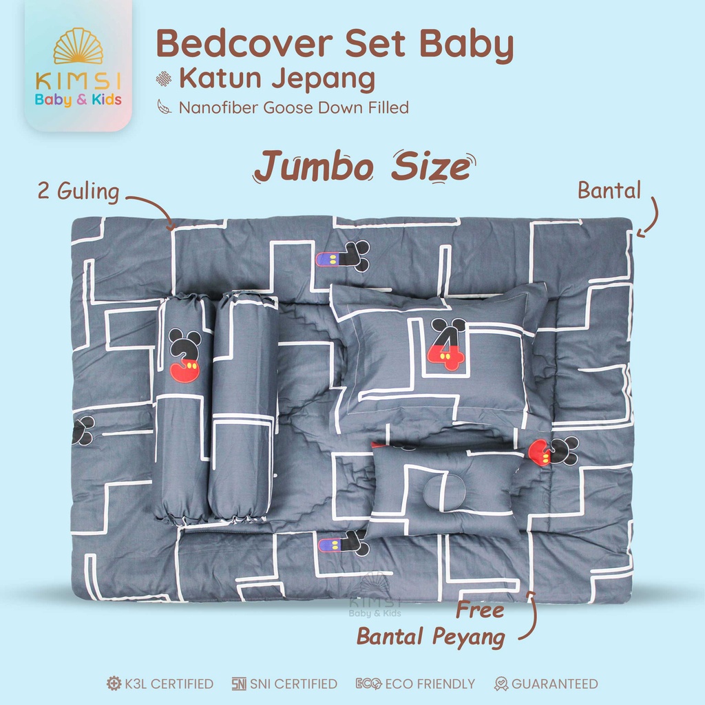 Bedcover Set Bayi Katun Jepang Platinum Kimsi Bantal Guling Peang termurah -3