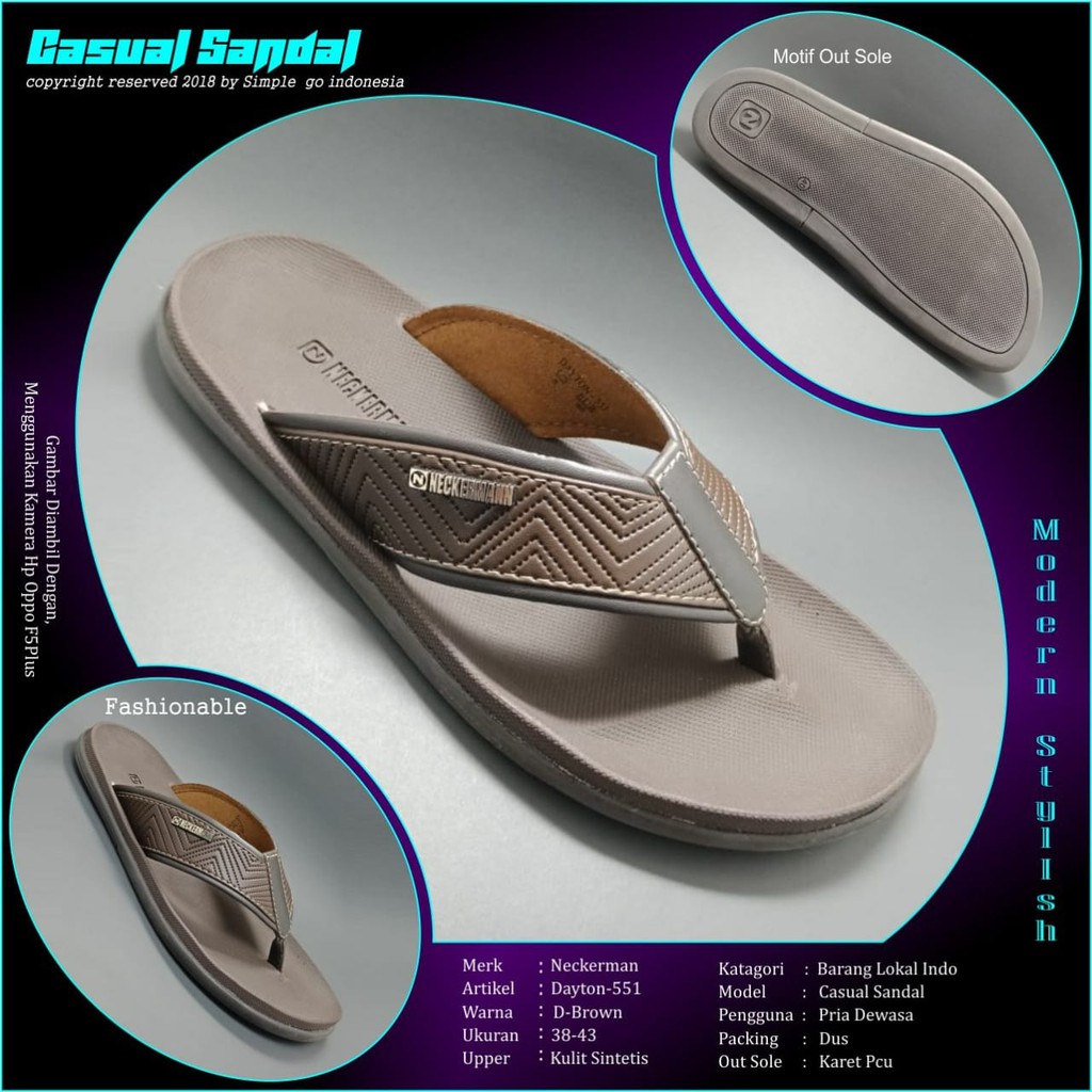  Neckermann  Sandal  Pria Dayton 522 Grey Spec dan Daftar 