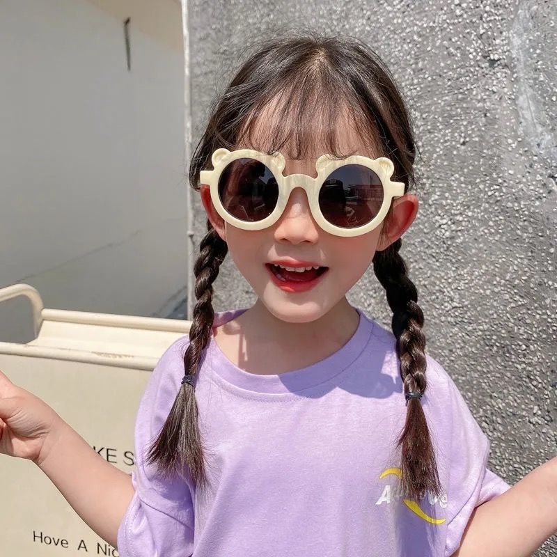 DC385 Kacamata Anak Motif Bear Sunnies Sunglasses Karakter Beruang Cotton Color-1
