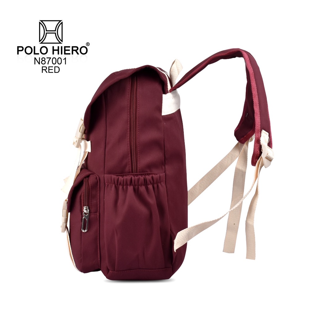 Tas Wanita Sekolah Polo Hiero N87001 Tas Perempuan Import Tas Fashion Ransel Fashion Tas Punggung Kerja Tas Kuliah