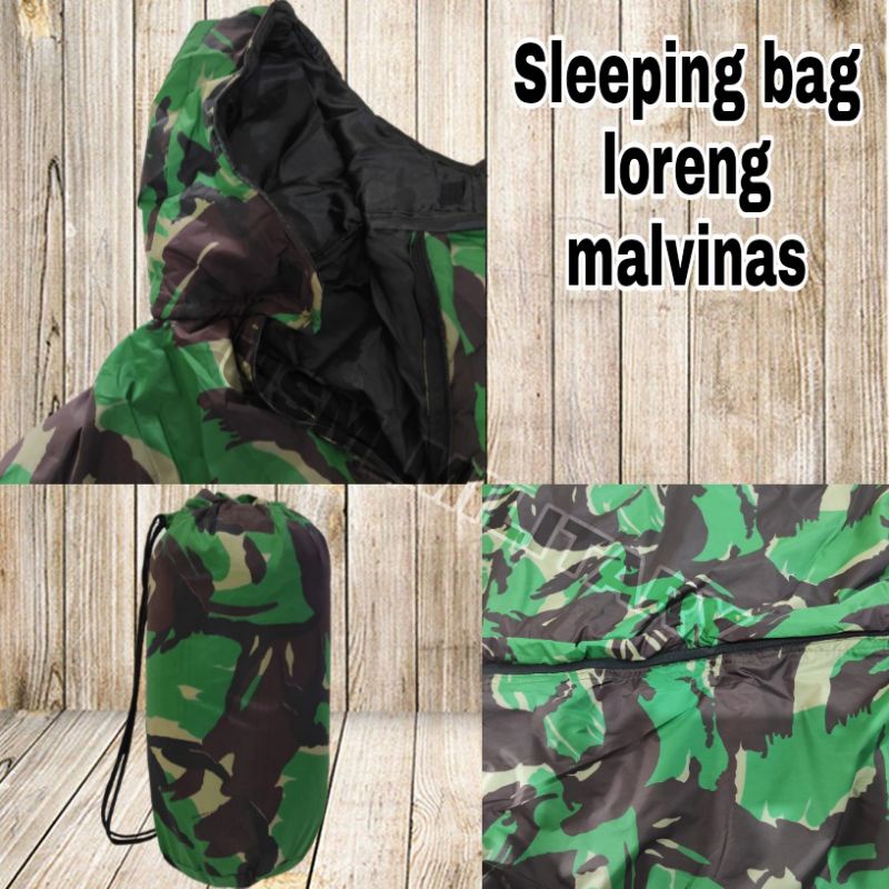 Sleeping bag loreng malvinas / sleeping bag hiking / sleeping bag murah