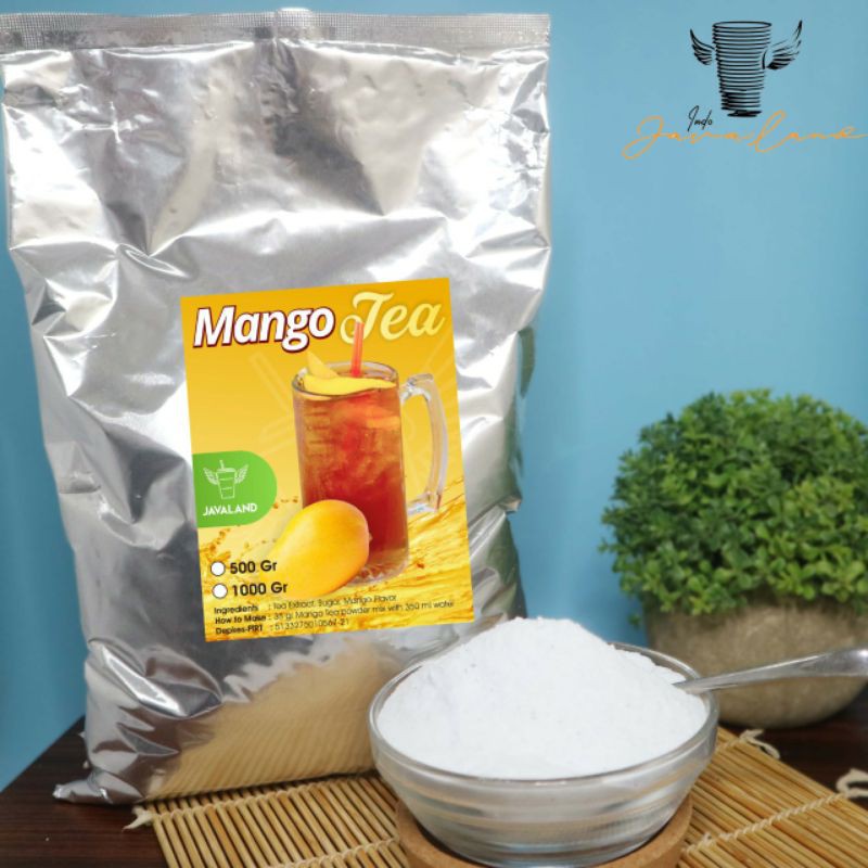 

Bubuk minuman Mango tea 1 kg / serbuk minuman rasa Mango tea / Halal dan nikmat Original By Javaland