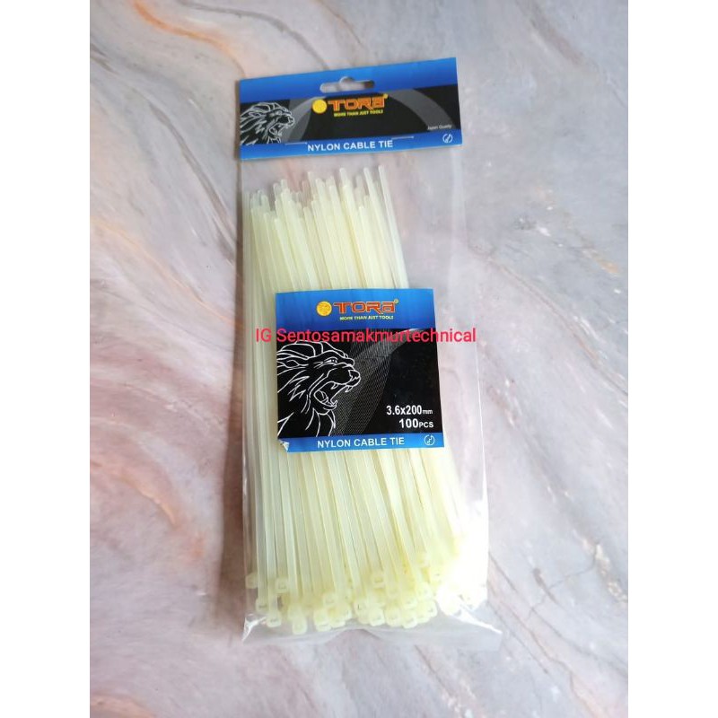 TORA 3.6 x 200 MM Nylon Cable Tyraps Kabel Tie Ties 20cm