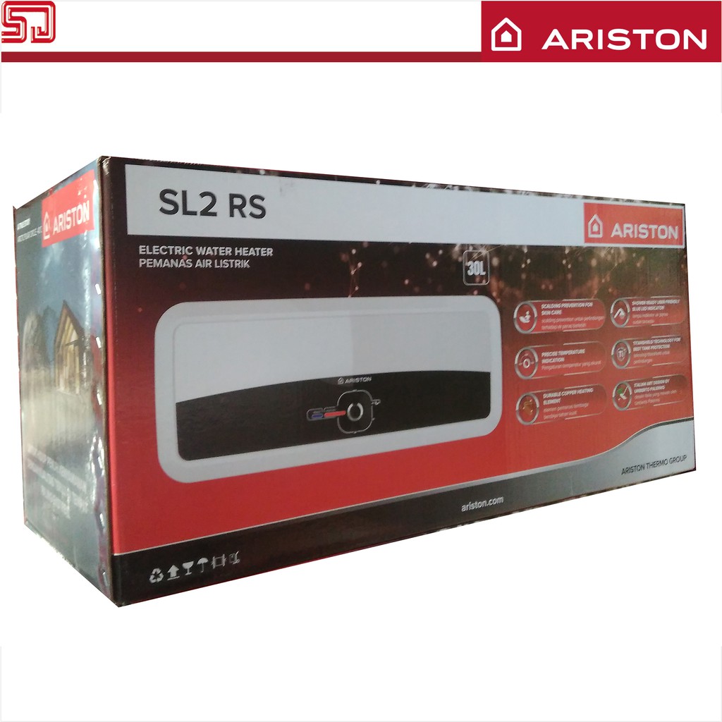 Ariston Andris Slim 2 SL2 RS 30 liter Listrik 350 Watt Water Heater Watt Kecil Pemanas Air Mandi