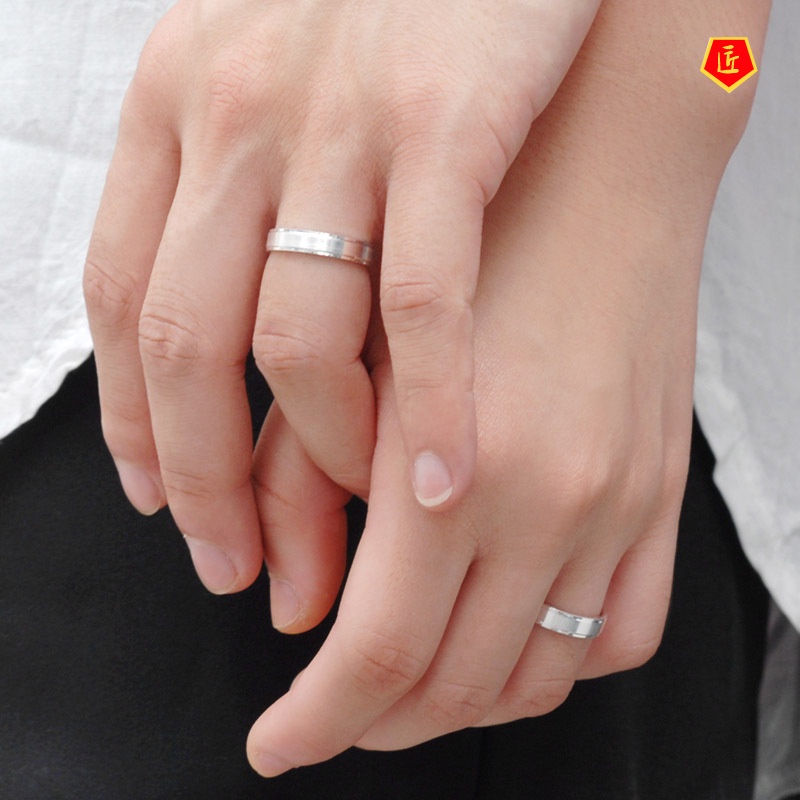 [Ready Stock]Korean Fashion Simple Couple Silver Ring