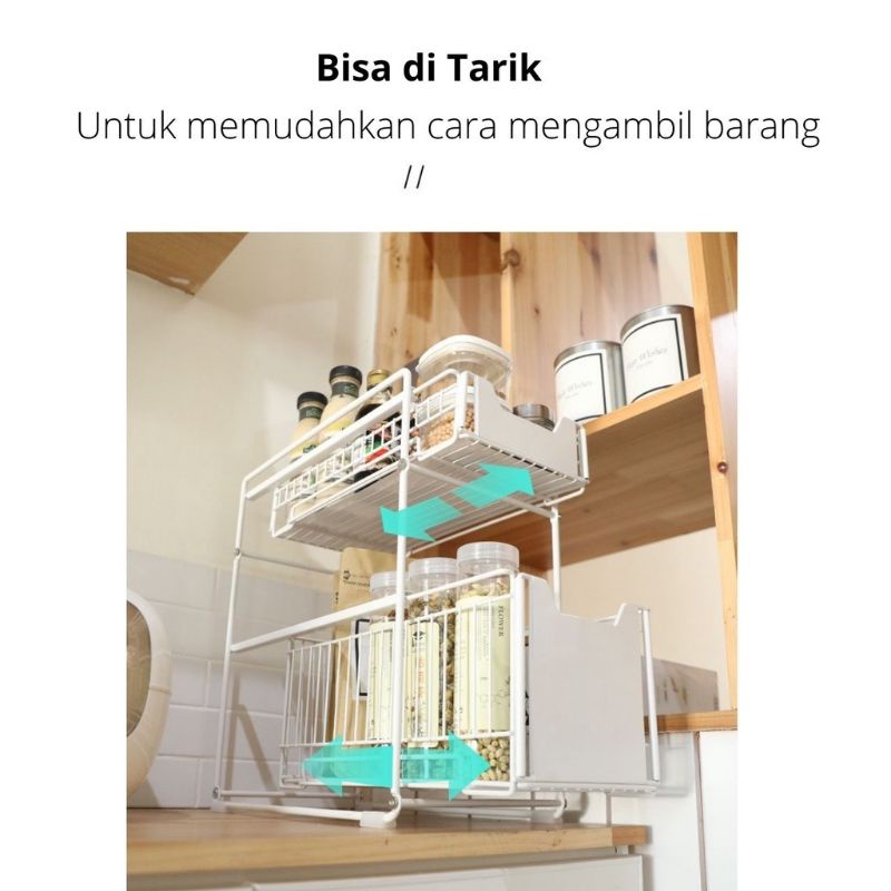 MJ88 Rak Dapur Serbaguna Nordic Style Lemari Laci Geser Keranjang Super murah