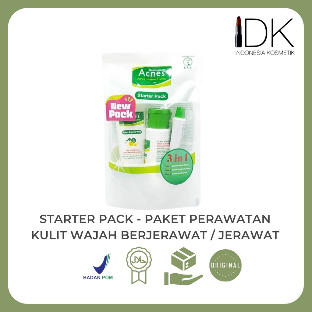 Jual Acnes Starter Pack Paket Perawatan Kulit Wajah Berjerawat Pcs Shopee Indonesia