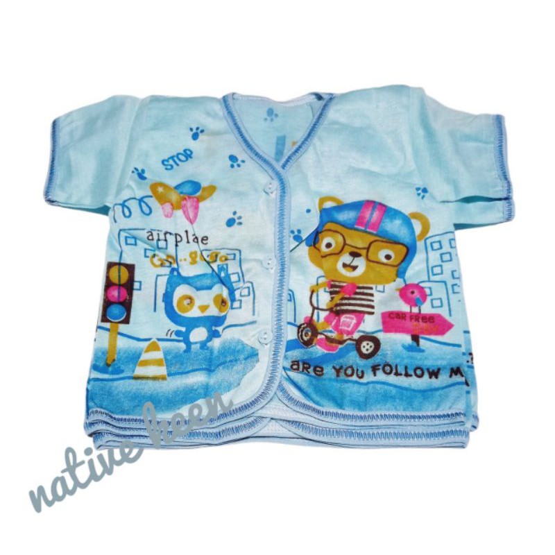 6 PCS BAJU LENGAN Pendek Bayi Sablon Warna