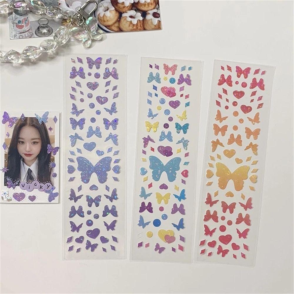 Agustina Color Butterfly Stickers DIY Bahan Album Dekorasi DIY Scrapbooking Stiker Poster Stationary Dekorasi Rumah Berbentuk Hati