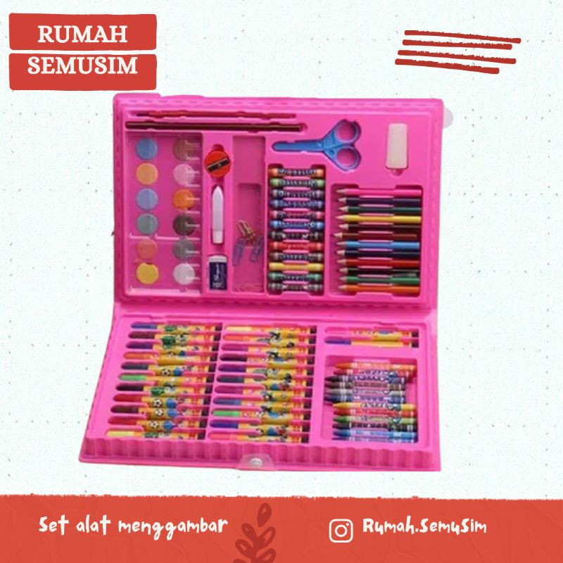 spidol warna set lengkap 86pcs alat menggambar