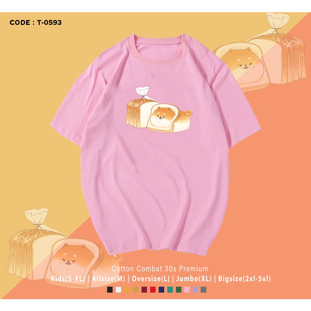 T-SHIRT SHIBA INU BREAD / KAOS SANTAI / DOG LOVER / COMBED 30S / IMPORT / BAJU SANTAI