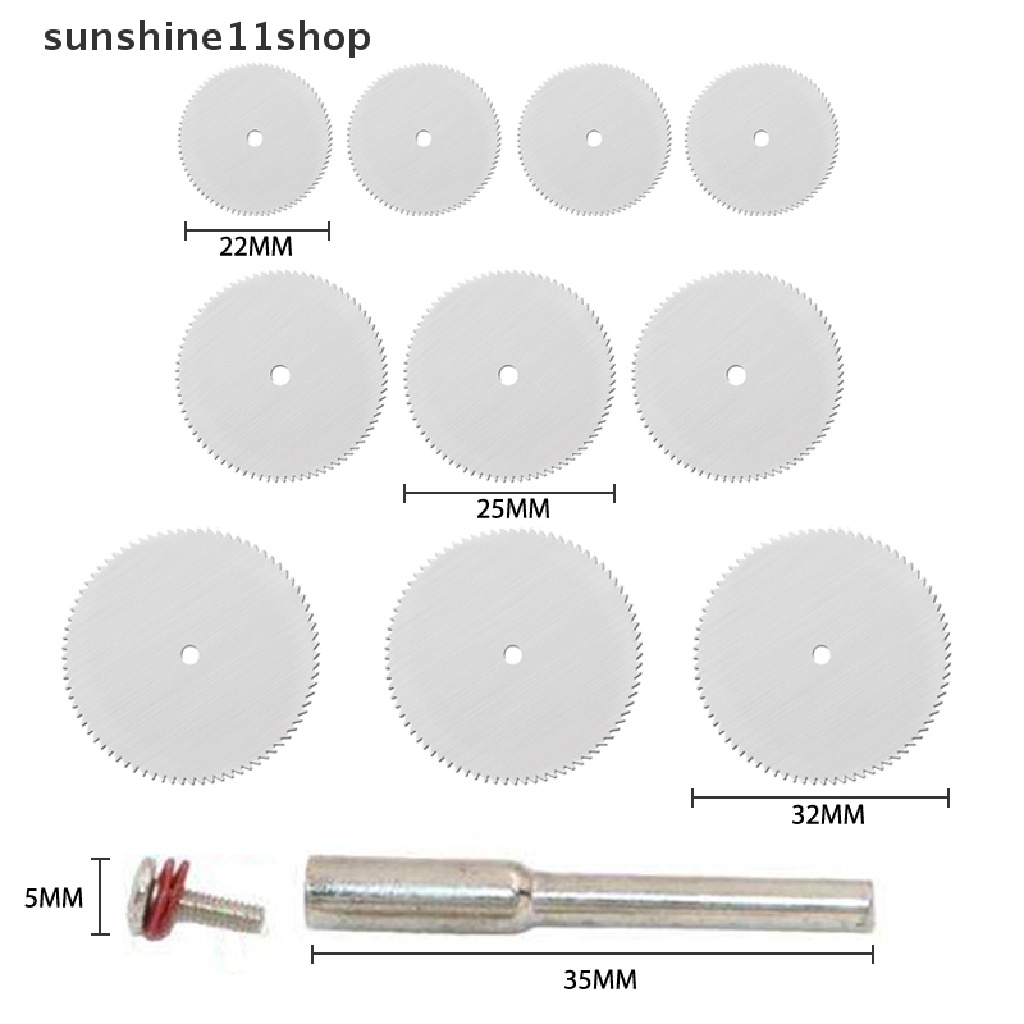 Sho 11PCS / Set Pisau Gergaji Elektrik Mini Bentuk Bulat Dengan Mandrel