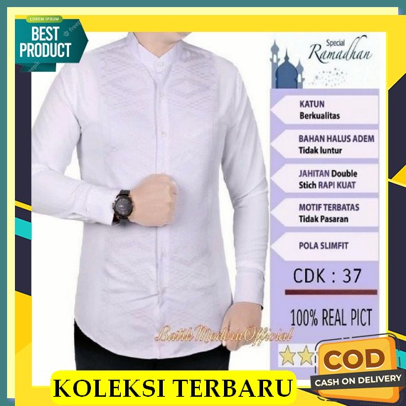 Bayar Di Tempat Fpg36 Jrj- Baju Koko Katun Lengan Panjang Dewasa Size Standar & Big Size Eceran Gros