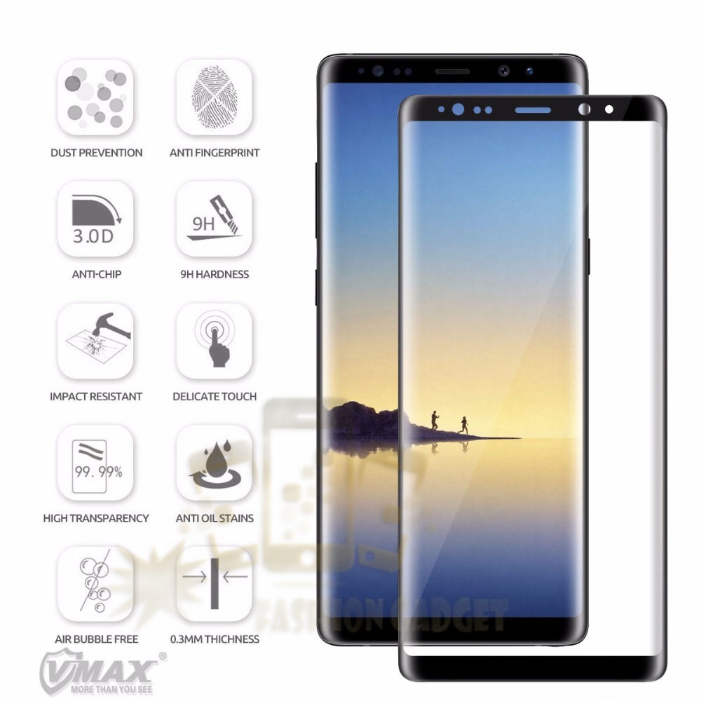 Tempered Glass Samsung Galaxy Note8 Full Colour Curve Samsung Note 8 Bagian Depan / Anti Gores Kaca