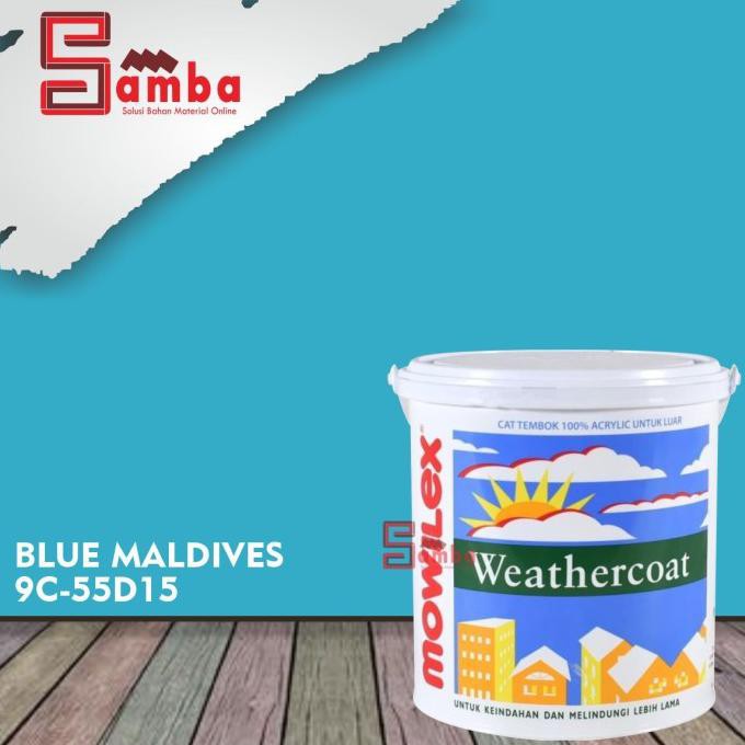 Mowilex Blue Maldives Weathercoat 20 Ltr Tinting/Cat Tembok Exterior Store_Audy