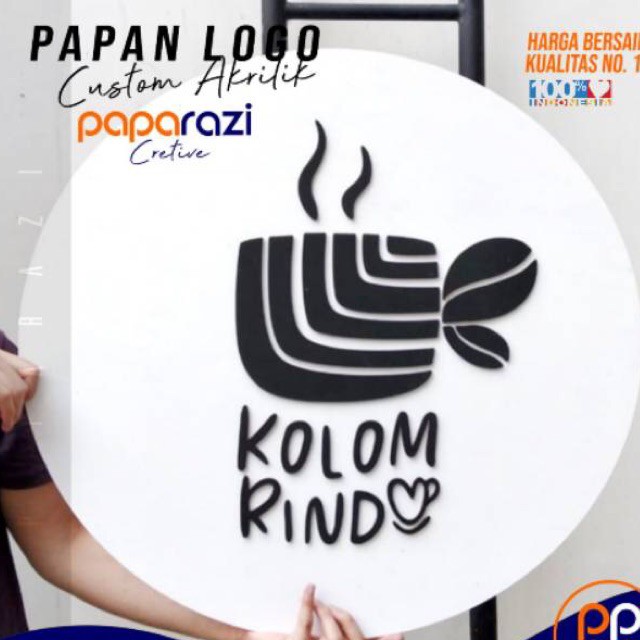 Papan Iklan Logo Sign Timbul Pop Akrilik Outdoor Nama Merk Brand Signage Logo Papan Toko