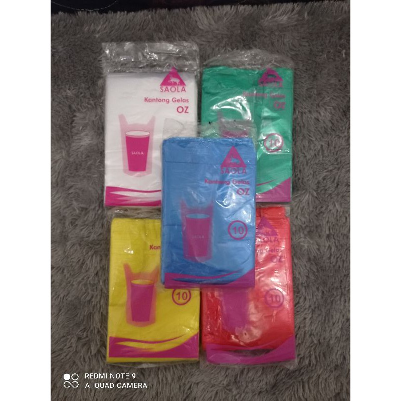 kantong gelas cup plastik pop satu cup dua cup oz kresek bening warna