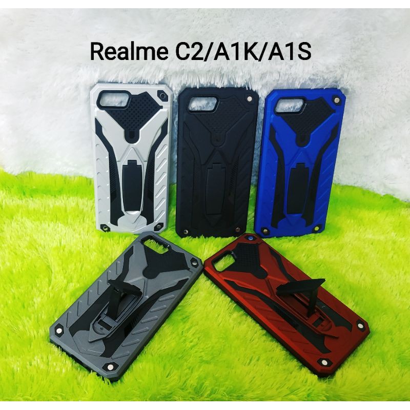 Hard Case Phantom Realme C2/A1K/A1S Stand Iron Transformers Hard Case Robot