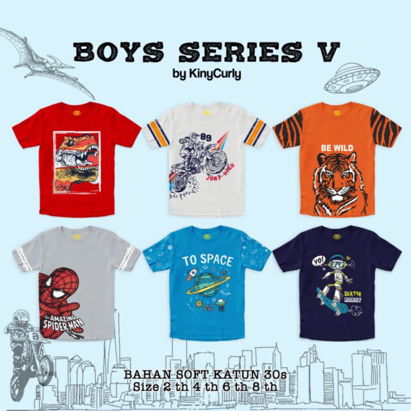 Kaos anak kiny curly