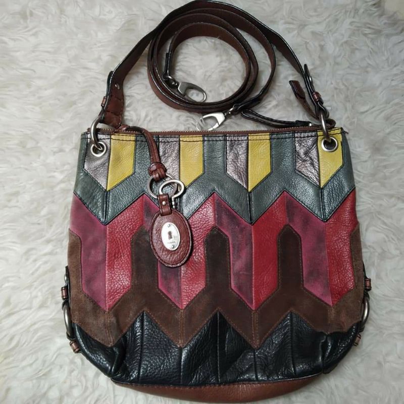 Tas Wanita Fossil Hobo Patchwork Preloved