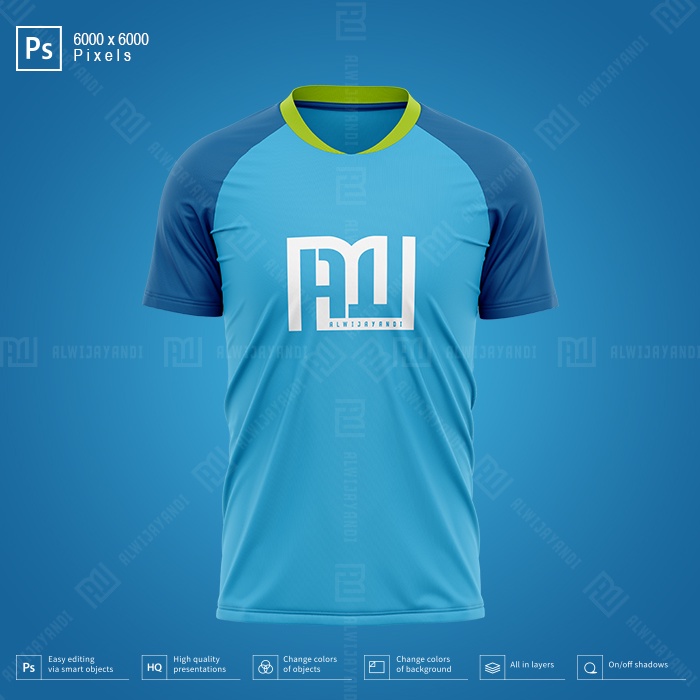 MOCKUP JERSEY BOLA KERAH V RAGLAN - RESOLUSI 6000x6000 Pixels (FRONT)