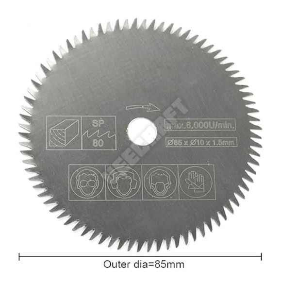 Gergaji Listrik / Mata Gergaji 85 Mm / Electric Hss Mini Circular Saw 85*10*1.5 80 Tooth